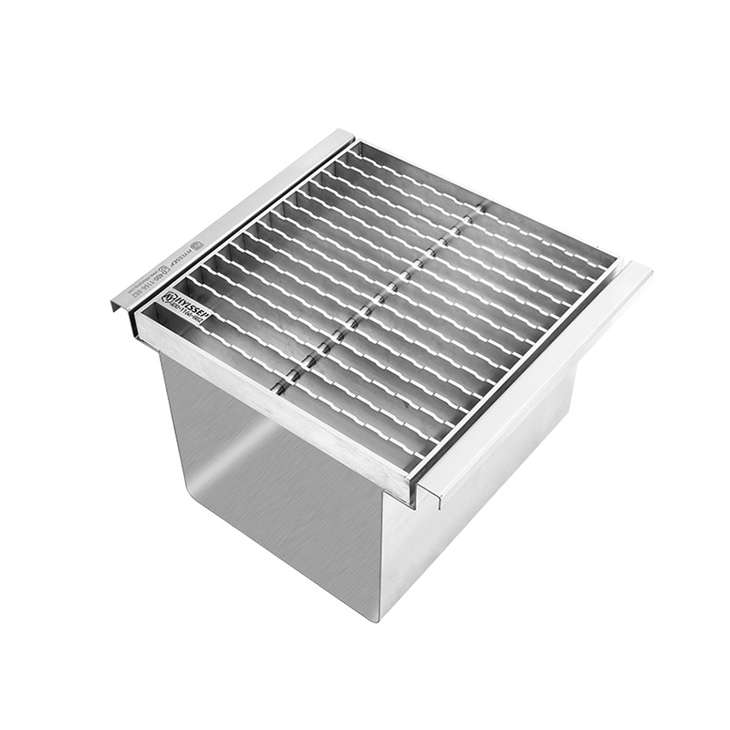 Izinga lokuhamba okuphezulu kwe-U-bottom channel drain with ileli grating